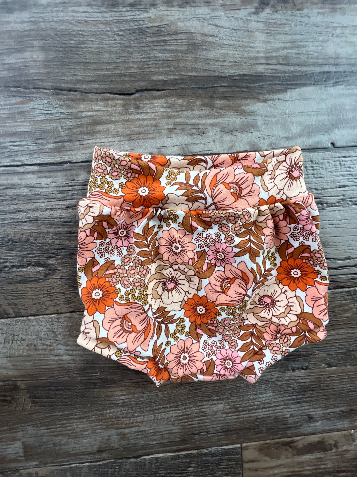 9-12 months neutral floral bummies